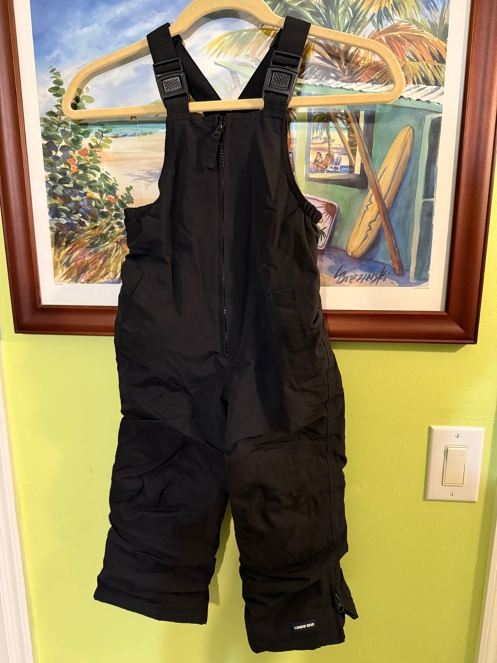 Lands End Kids Black Snow Bib Overalls